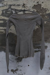 Marc Le Bihan 26909 V-neck tight stretch top 10 meters silk shrink MLB-26909-MASTIC 26909-E21
